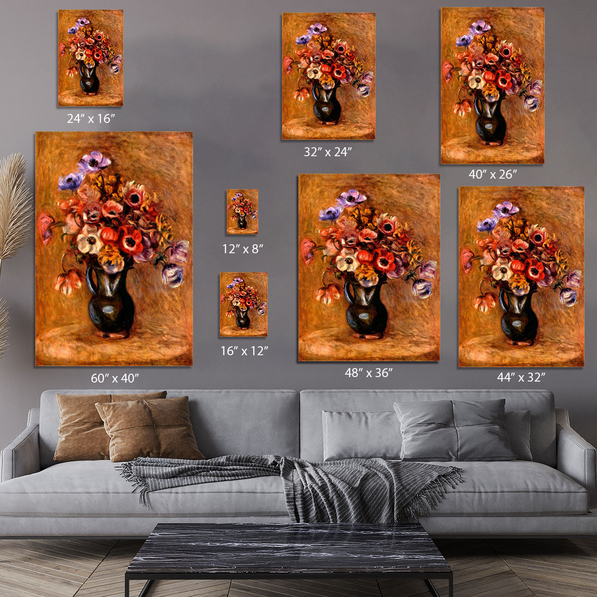 Still life with anemones by Renoir Canvas Print or Poster - Canvas Art Rocks - 7