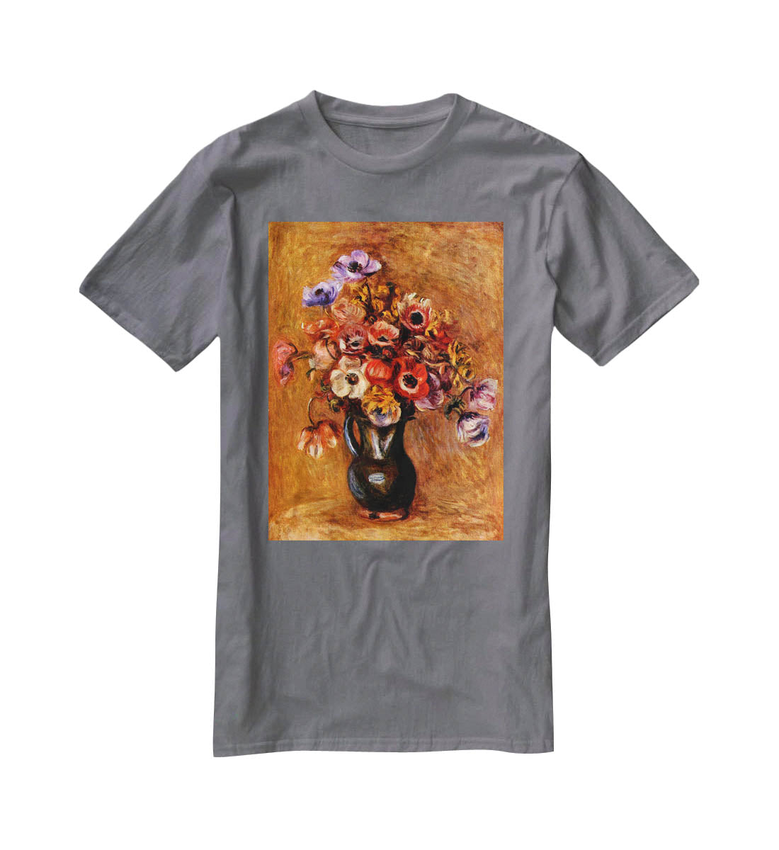 Still life with anemones by Renoir T-Shirt - Canvas Art Rocks - 3
