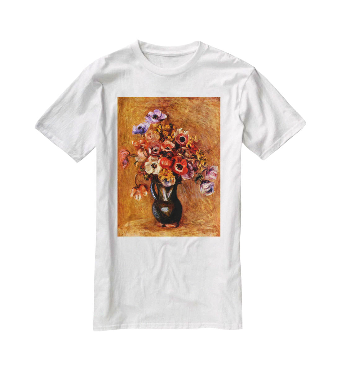 Still life with anemones by Renoir T-Shirt - Canvas Art Rocks - 5
