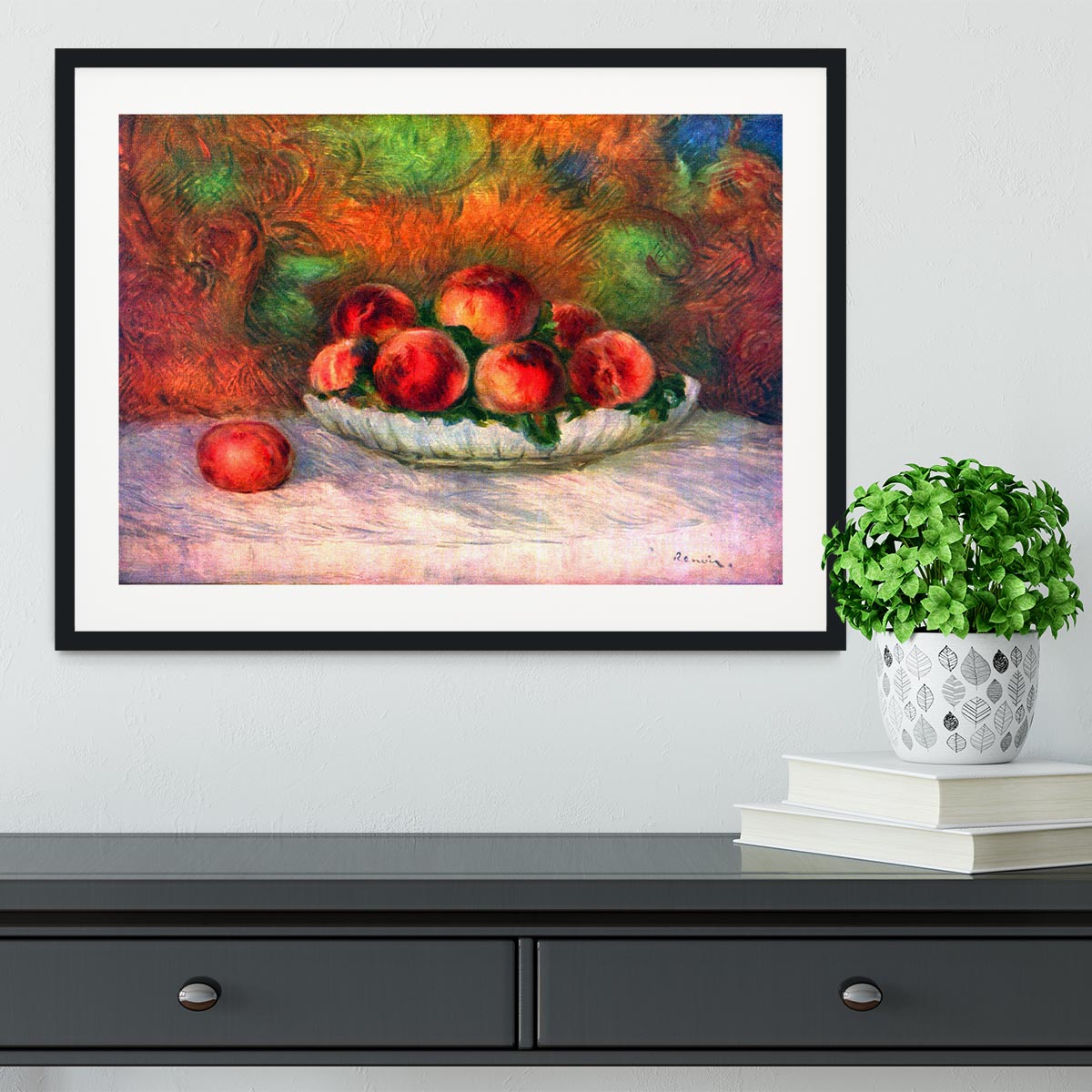 Still life with fruits by Renoir Framed Print - Canvas Art Rocks - 1