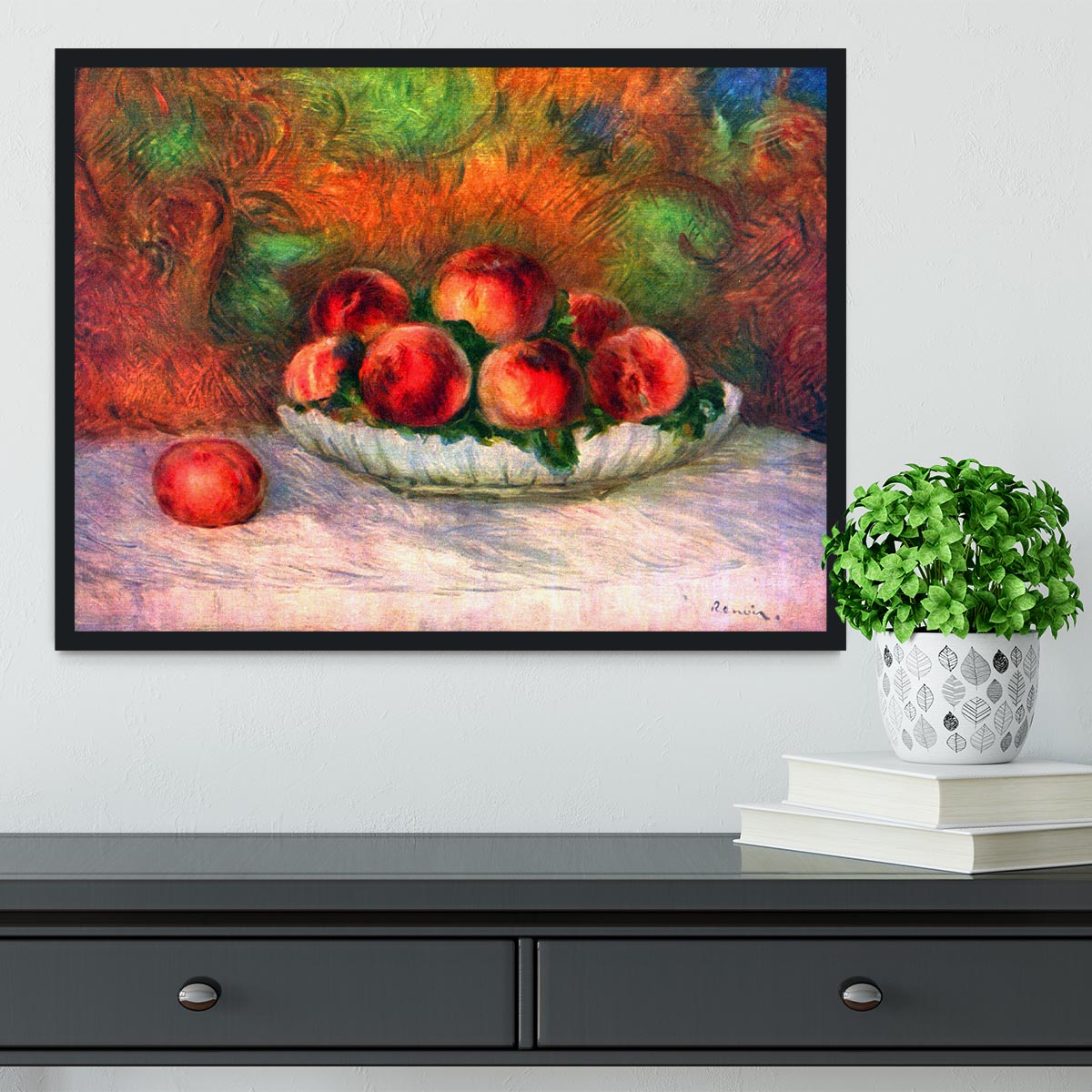 Still life with fruits by Renoir Framed Print - Canvas Art Rocks - 2