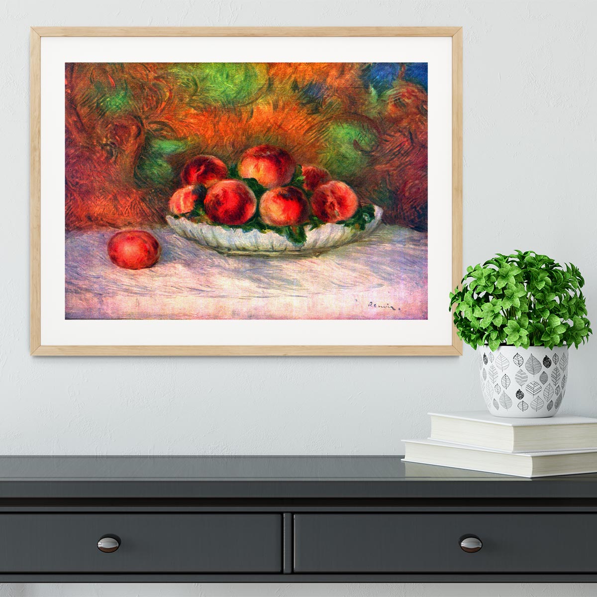 Still life with fruits by Renoir Framed Print - Canvas Art Rocks - 3