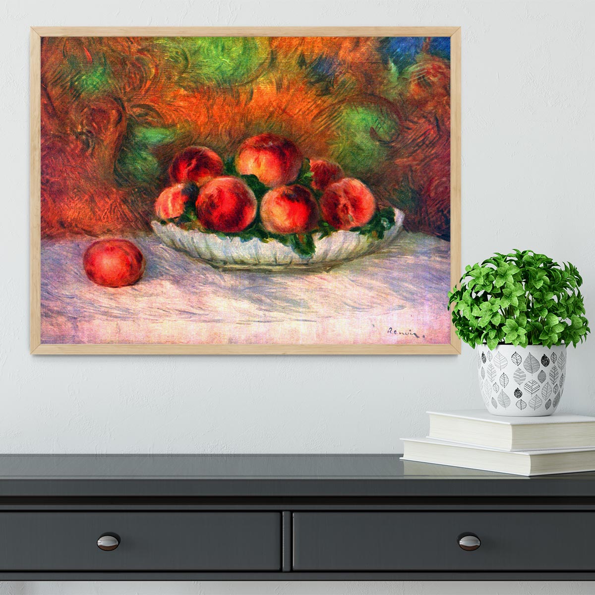 Still life with fruits by Renoir Framed Print - Canvas Art Rocks - 4
