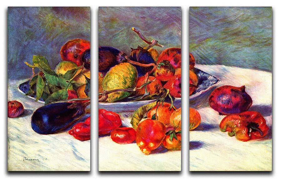 Still life with tropical fruits by Renoir 3 Split Panel Canvas Print - Canvas Art Rocks - 1