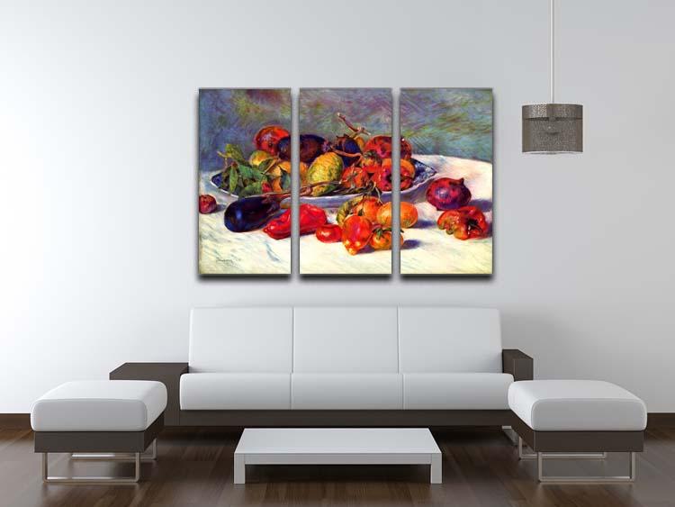 Still life with tropical fruits by Renoir 3 Split Panel Canvas Print - Canvas Art Rocks - 3