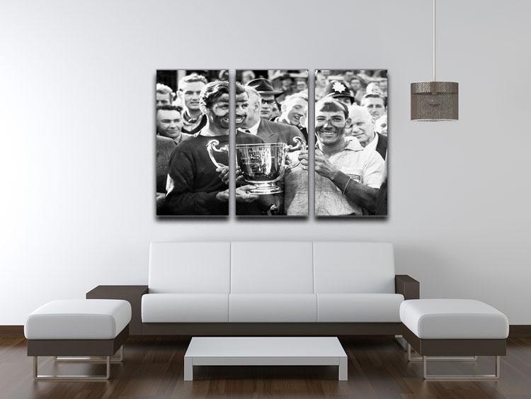 Stirling Moss and his Vanwall team mate Tony Brooks 3 Split Panel Canvas Print - Canvas Art Rocks - 3