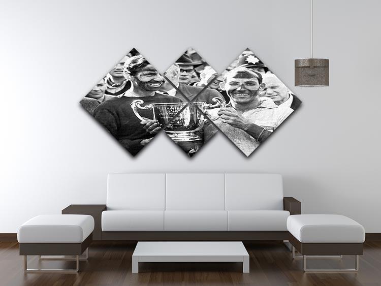 Stirling Moss and his Vanwall team mate Tony Brooks 4 Square Multi Panel Canvas - Canvas Art Rocks - 3