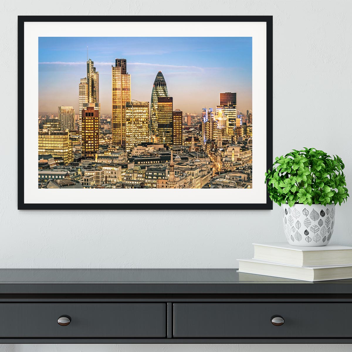 Stock Exchange Tower and Lloyds of London Framed Print - Canvas Art Rocks - 1