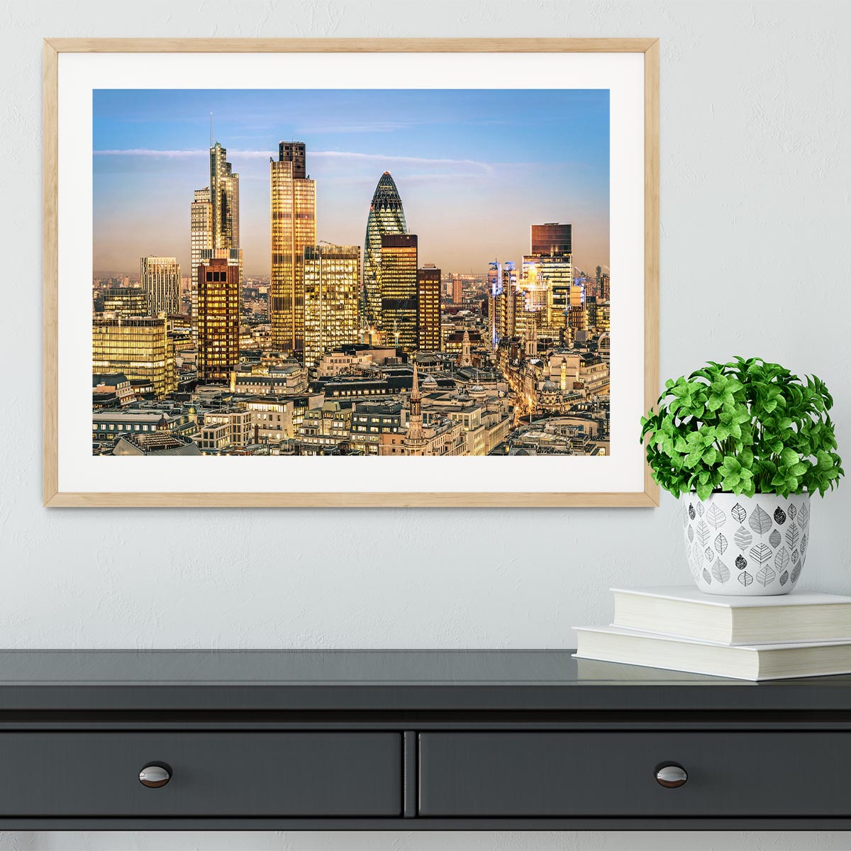 Stock Exchange Tower and Lloyds of London Framed Print - Canvas Art Rocks - 3