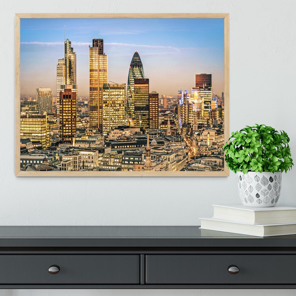 Stock Exchange Tower and Lloyds of London Framed Print - Canvas Art Rocks - 4