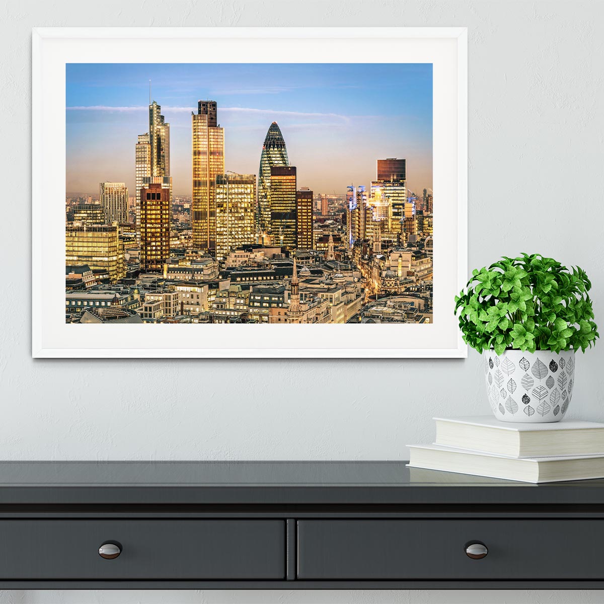Stock Exchange Tower and Lloyds of London Framed Print - Canvas Art Rocks - 5