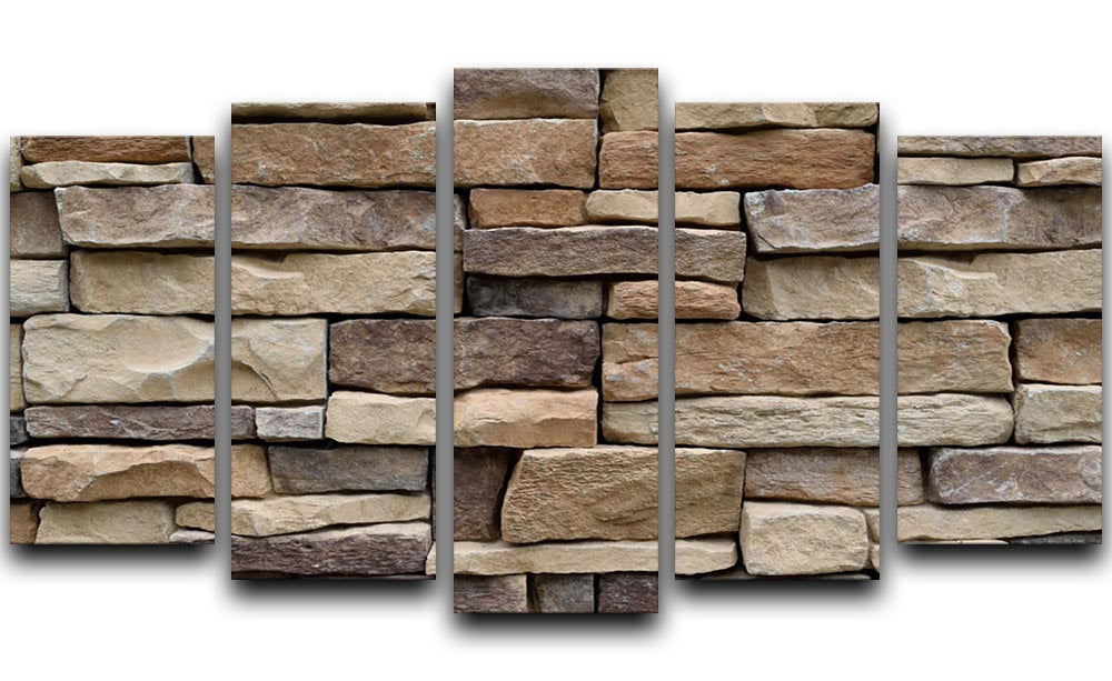 Stone wall texture 5 Split Panel Canvas - Canvas Art Rocks - 1