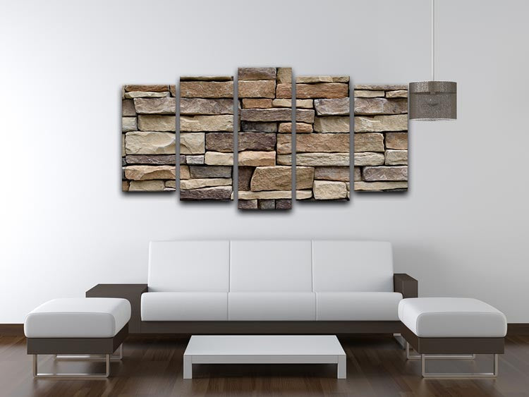 Stone wall texture 5 Split Panel Canvas - Canvas Art Rocks - 3