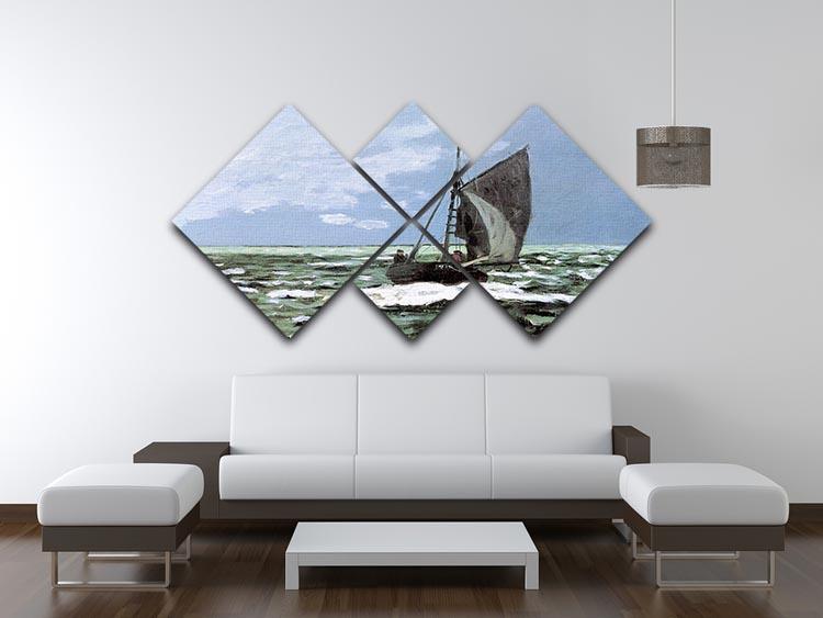 Storm by Monet 4 Square Multi Panel Canvas - Canvas Art Rocks - 3