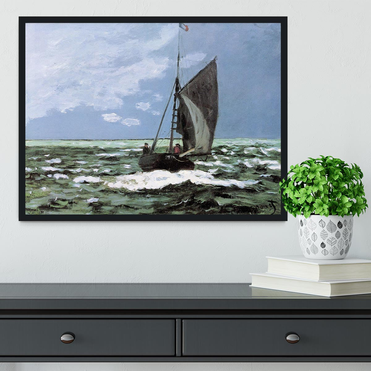 Storm by Monet Framed Print - Canvas Art Rocks - 2