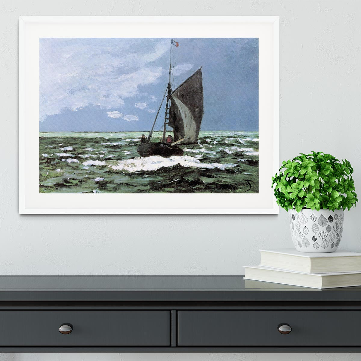 Storm by Monet Framed Print - Canvas Art Rocks - 5