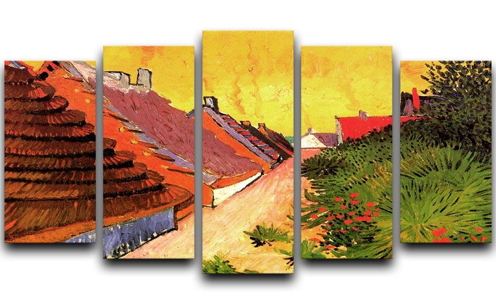 Street in Saintes-Maries by Van Gogh 5 Split Panel Canvas  - Canvas Art Rocks - 1