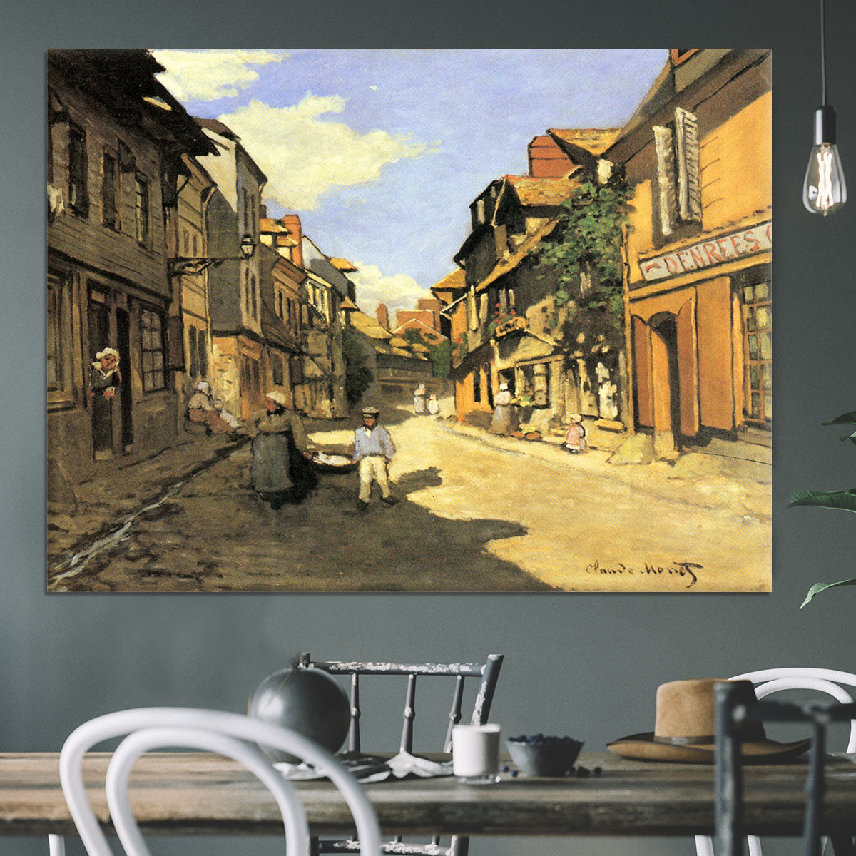 Street of Bavolle 2 by Monet Canvas Print or Poster - Canvas Art Rocks - 3