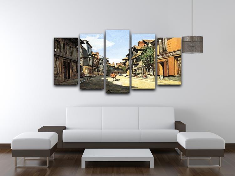 Street of Bavolle by Monet 5 Split Panel Canvas - Canvas Art Rocks - 3