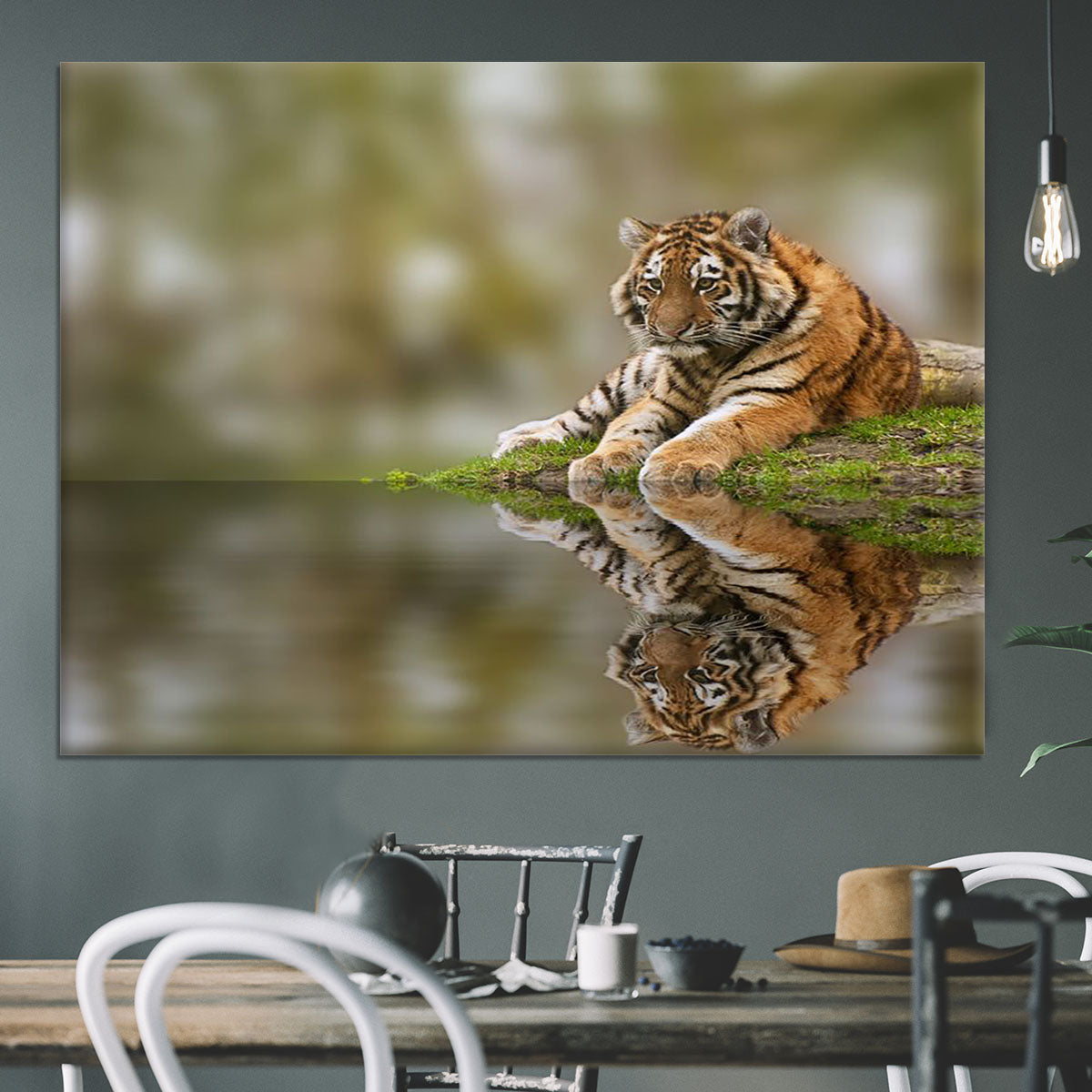 Sttunning tiger cub relaxing on a warm day Canvas Print or Poster - Canvas Art Rocks - 3