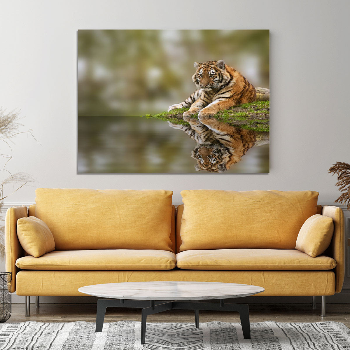 Sttunning tiger cub relaxing on a warm day Canvas Print or Poster - Canvas Art Rocks - 4