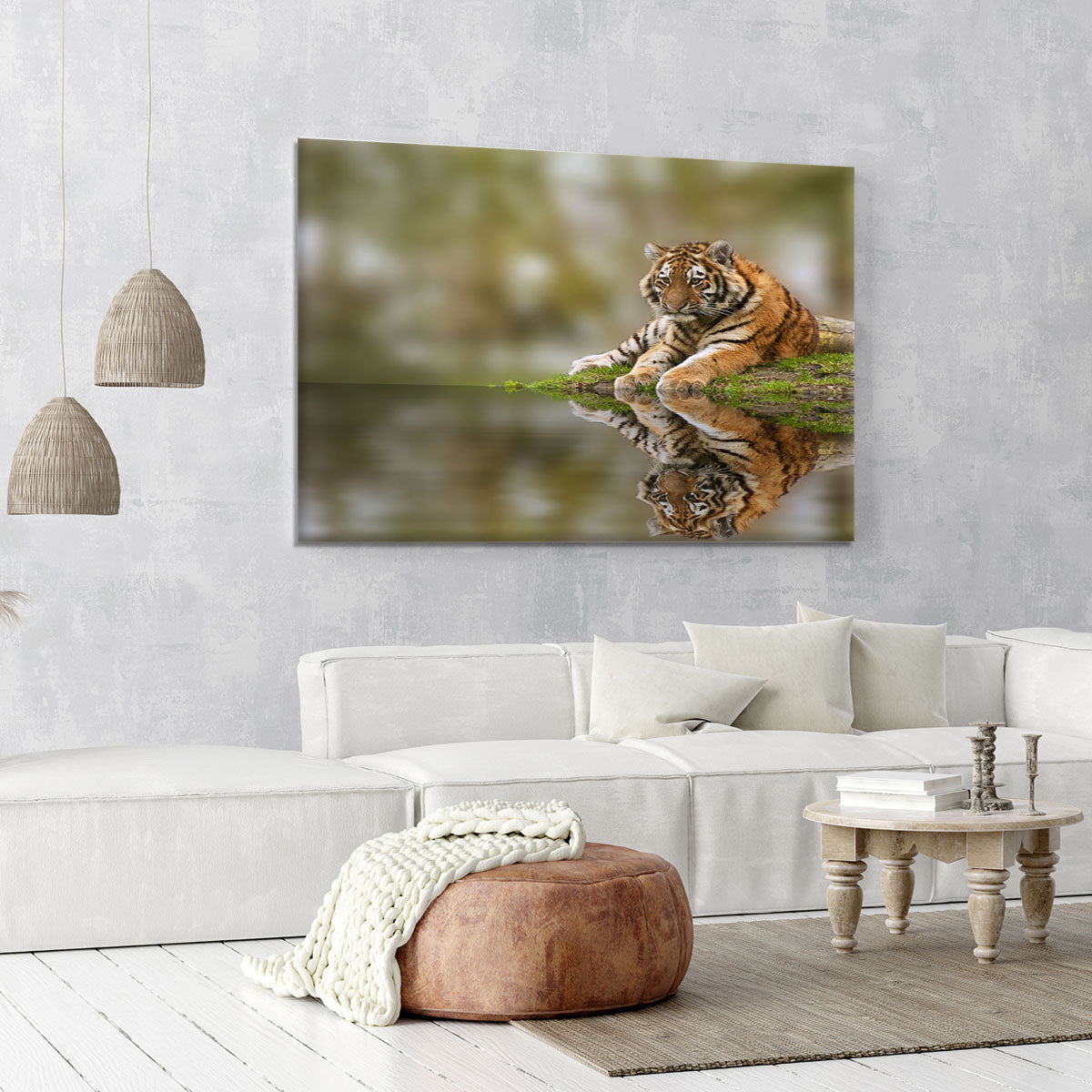 Sttunning tiger cub relaxing on a warm day Canvas Print or Poster - Canvas Art Rocks - 6