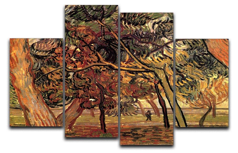 Study of Pine Trees by Van Gogh 4 Split Panel Canvas  - Canvas Art Rocks - 1