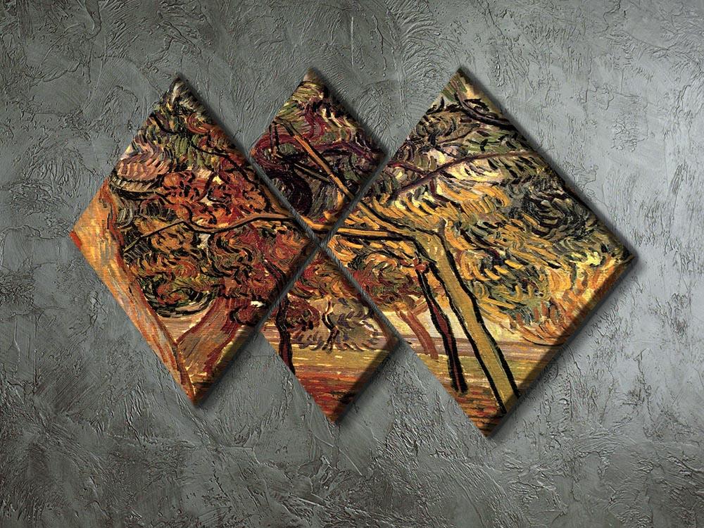 Study of Pine Trees by Van Gogh 4 Square Multi Panel Canvas - Canvas Art Rocks - 2