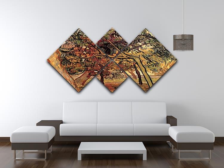 Study of Pine Trees by Van Gogh 4 Square Multi Panel Canvas - Canvas Art Rocks - 3