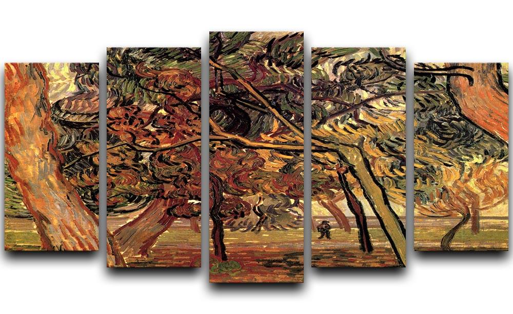Study of Pine Trees by Van Gogh 5 Split Panel Canvas  - Canvas Art Rocks - 1