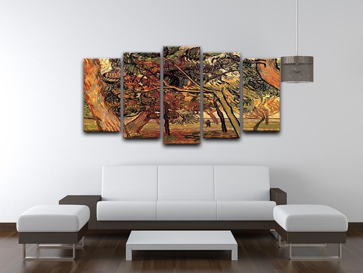 Study of Pine Trees by Van Gogh 5 Split Panel Canvas - Canvas Art Rocks - 3