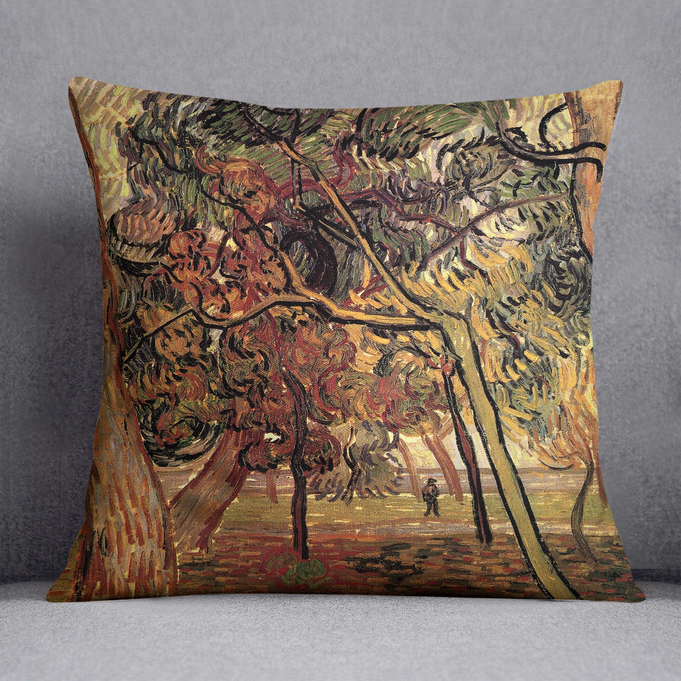Study of Pine Trees by Van Gogh Cushion