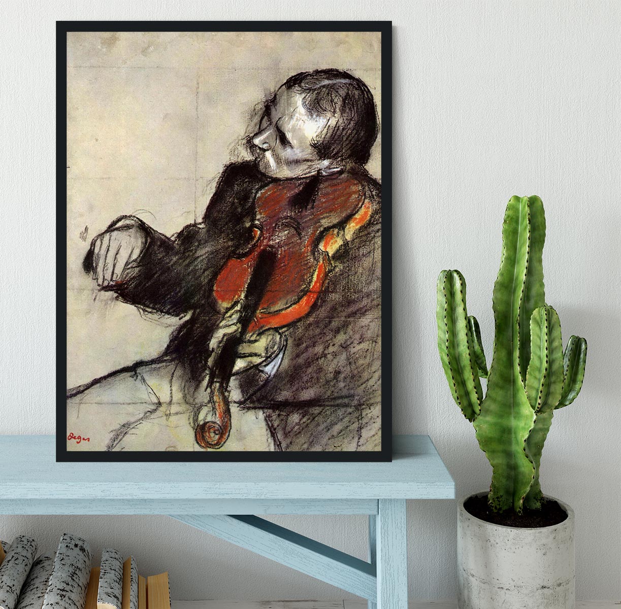 Study of violinist by Degas Framed Print - Canvas Art Rocks - 2