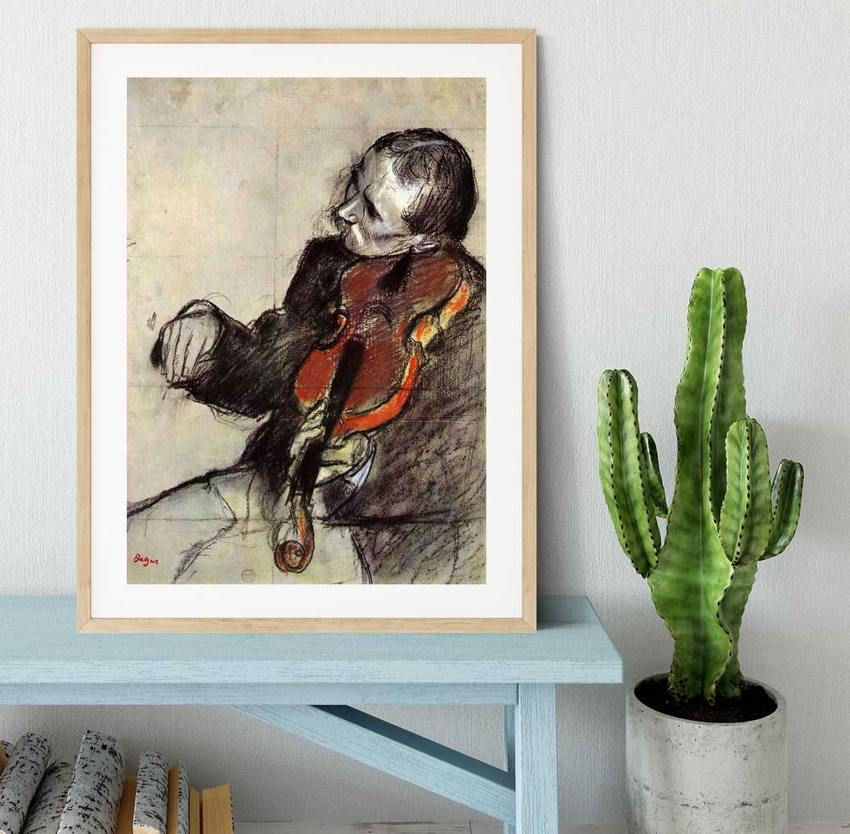 Study of violinist by Degas Framed Print - Canvas Art Rocks - 3