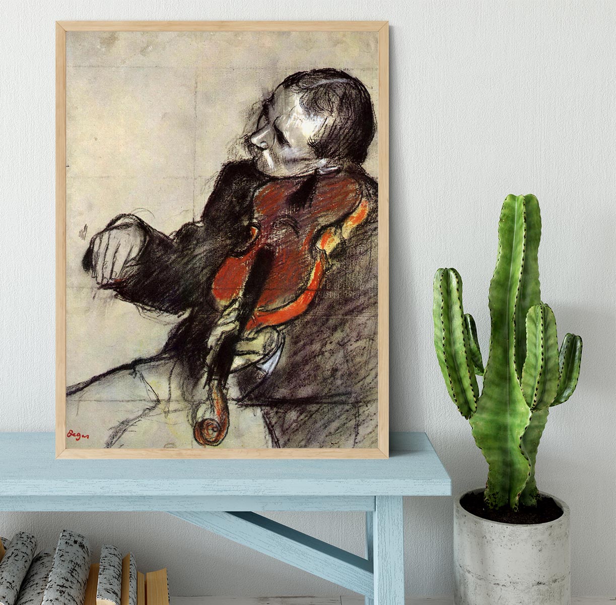 Study of violinist by Degas Framed Print - Canvas Art Rocks - 4
