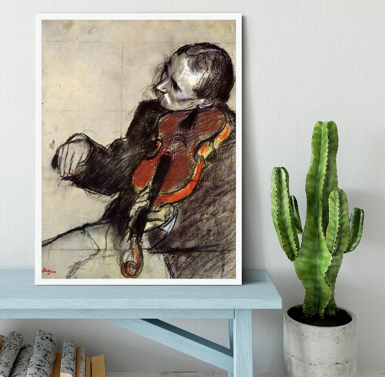 Study of violinist by Degas Framed Print - Canvas Art Rocks -6