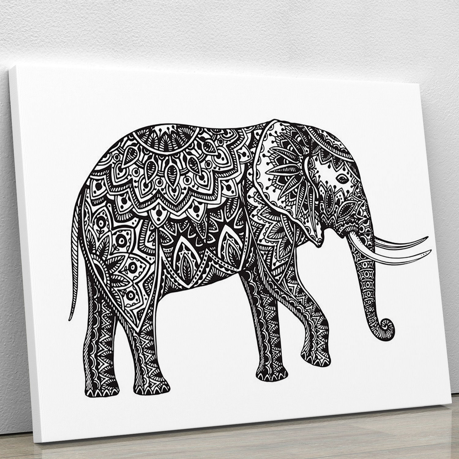 Stylized fantasy patterned elephant Canvas Print or Poster - Canvas Art Rocks - 1