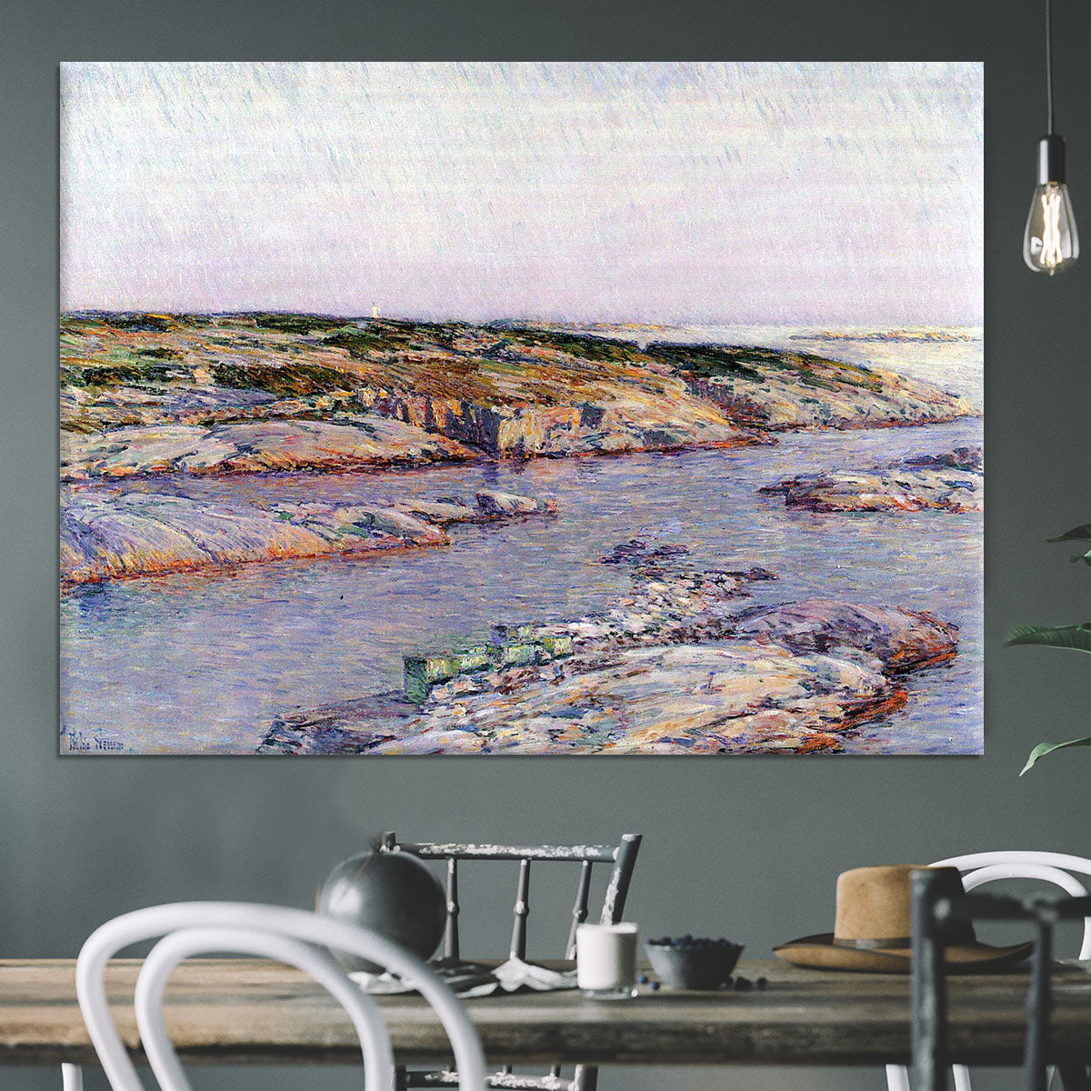 Summer afternoon the Isles of Shoals by Hassam Canvas Print or Poster - Canvas Art Rocks - 3