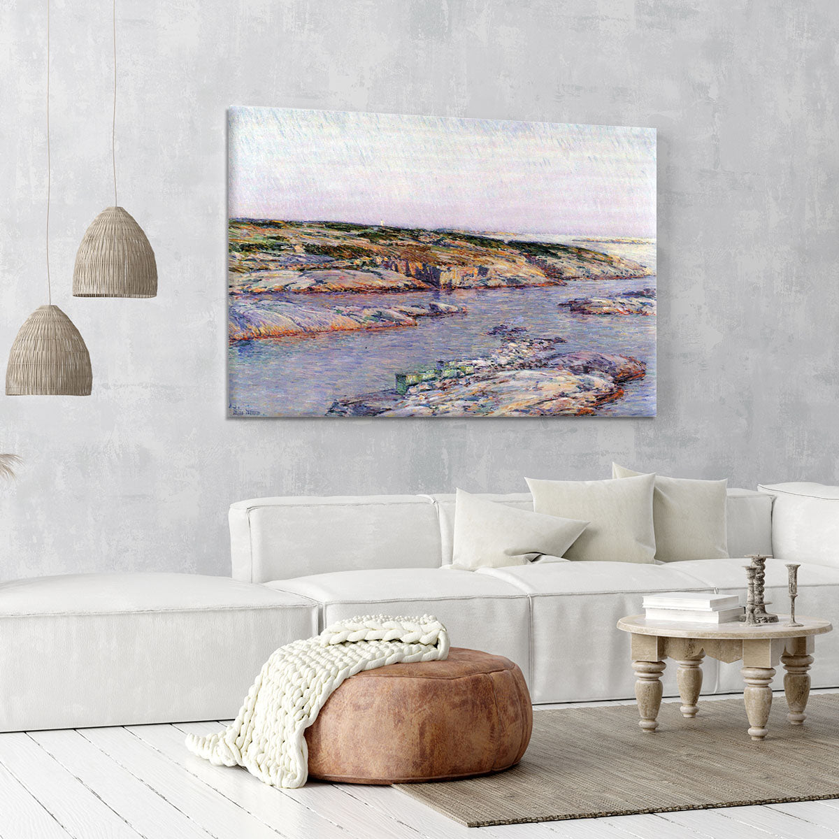 Summer afternoon the Isles of Shoals by Hassam Canvas Print or Poster - Canvas Art Rocks - 6