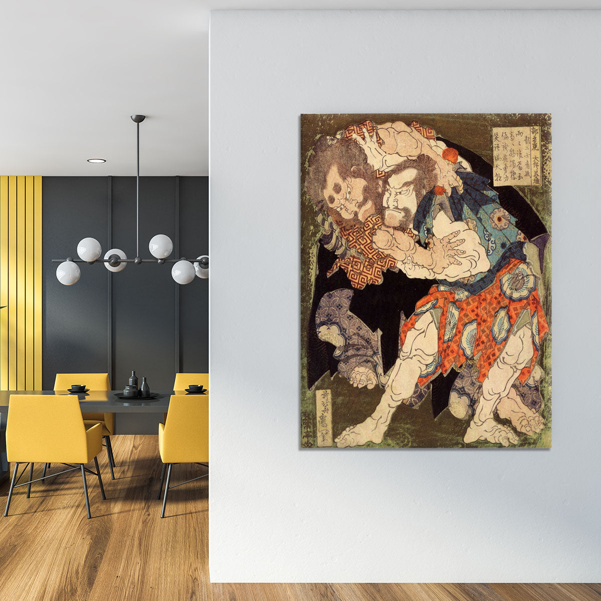 Sumo wrestlers by Hokusai Canvas Print or Poster - Canvas Art Rocks - 4