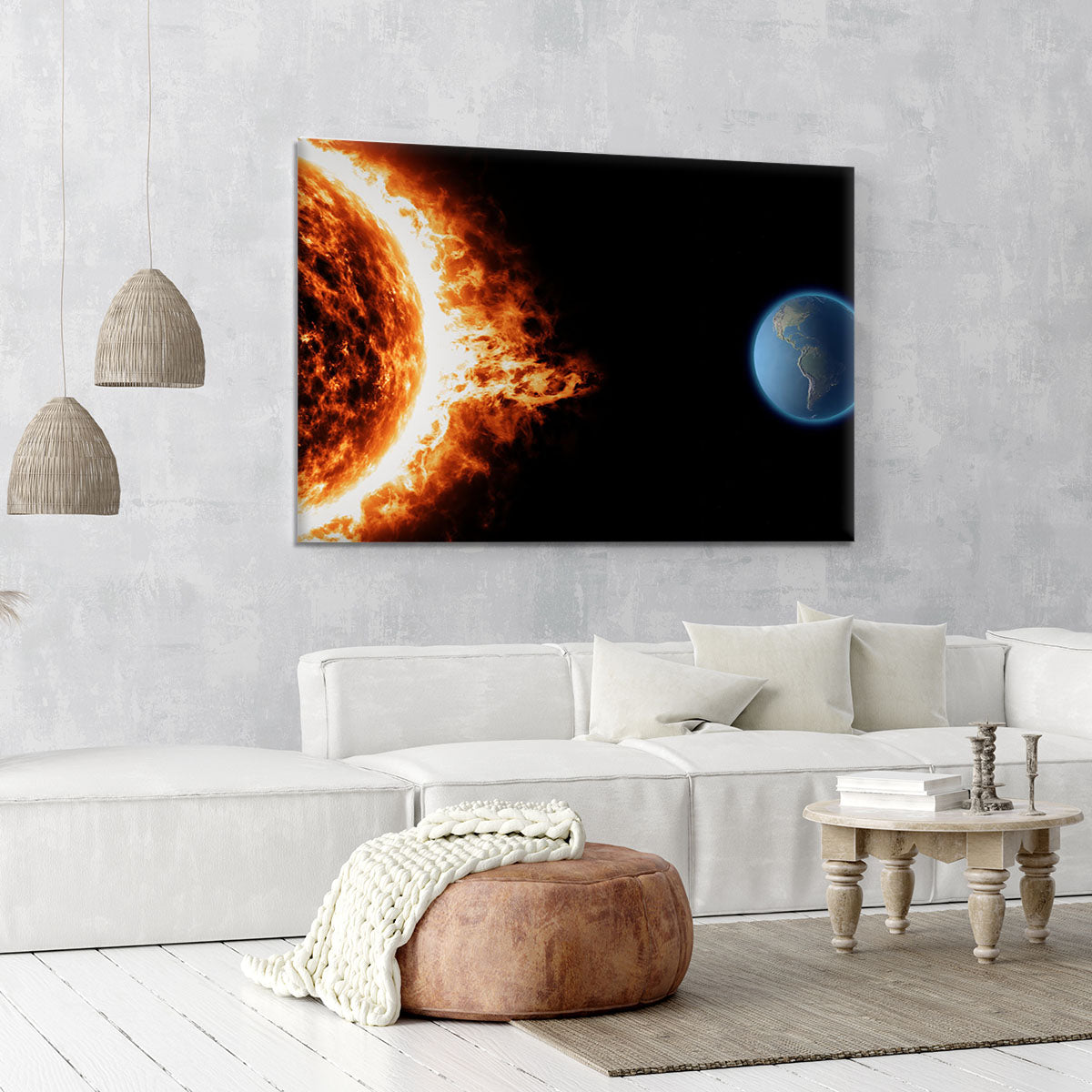 Sun earth space universe solar storm Canvas Print or Poster - Canvas Art Rocks - 6
