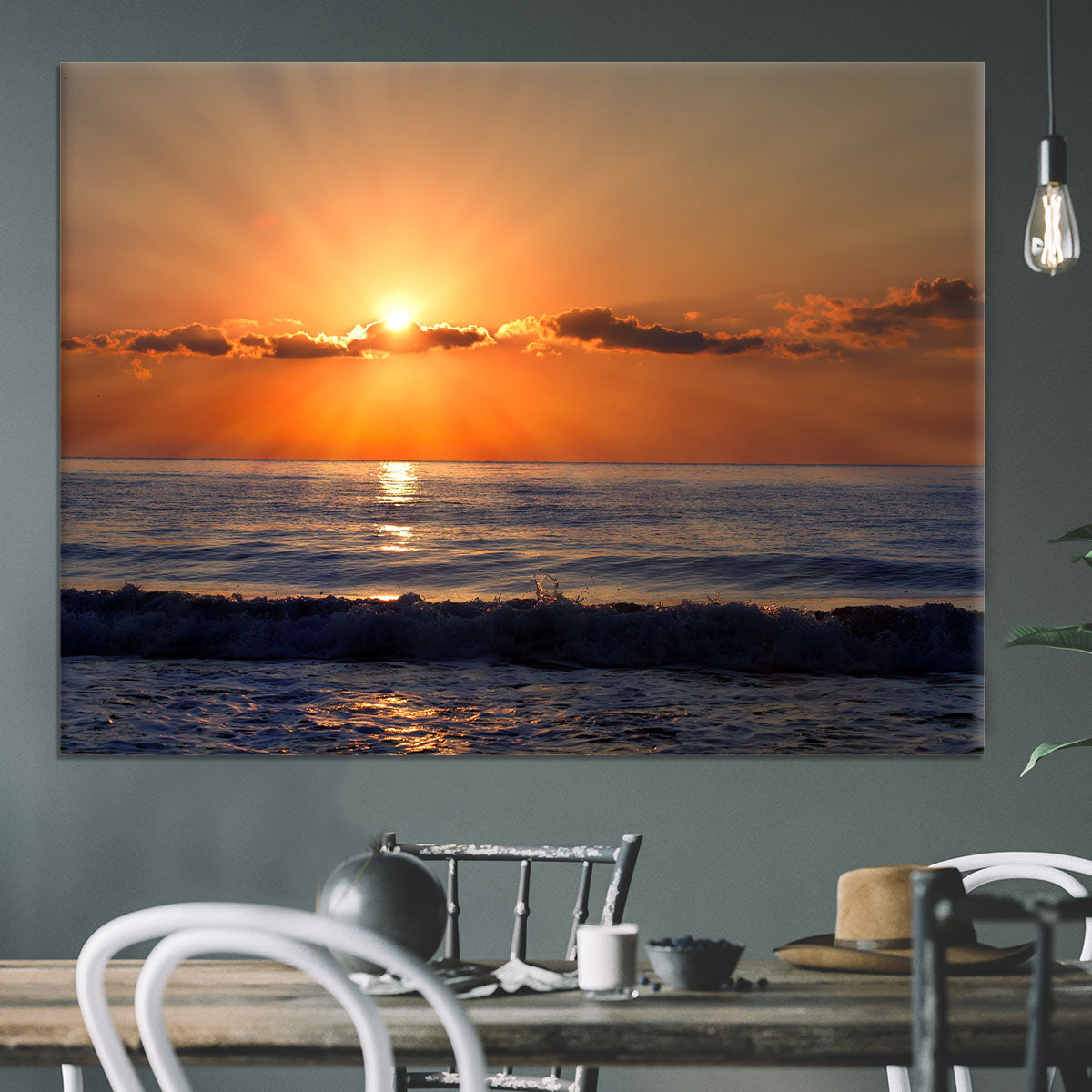 Sun rays over the bulgarian Black sea Canvas Print or Poster - Canvas Art Rocks - 3