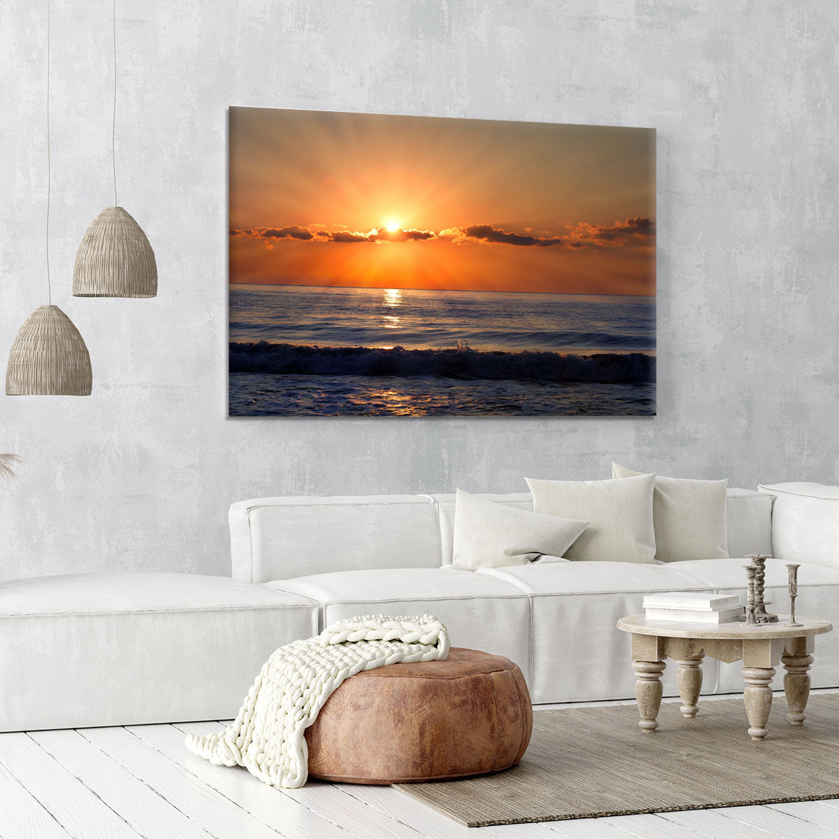 Sun rays over the bulgarian Black sea Canvas Print or Poster - Canvas Art Rocks - 6
