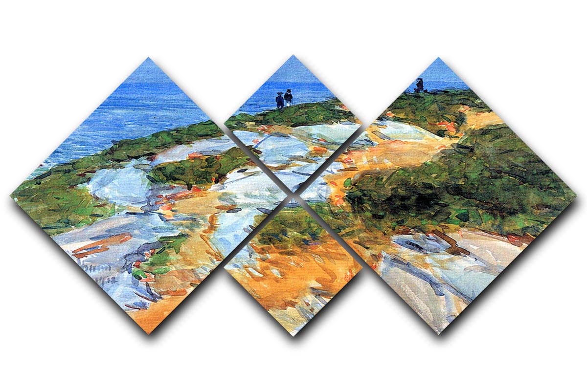 Sunday morning Appledore by Hassam 4 Square Multi Panel Canvas - Canvas Art Rocks - 1