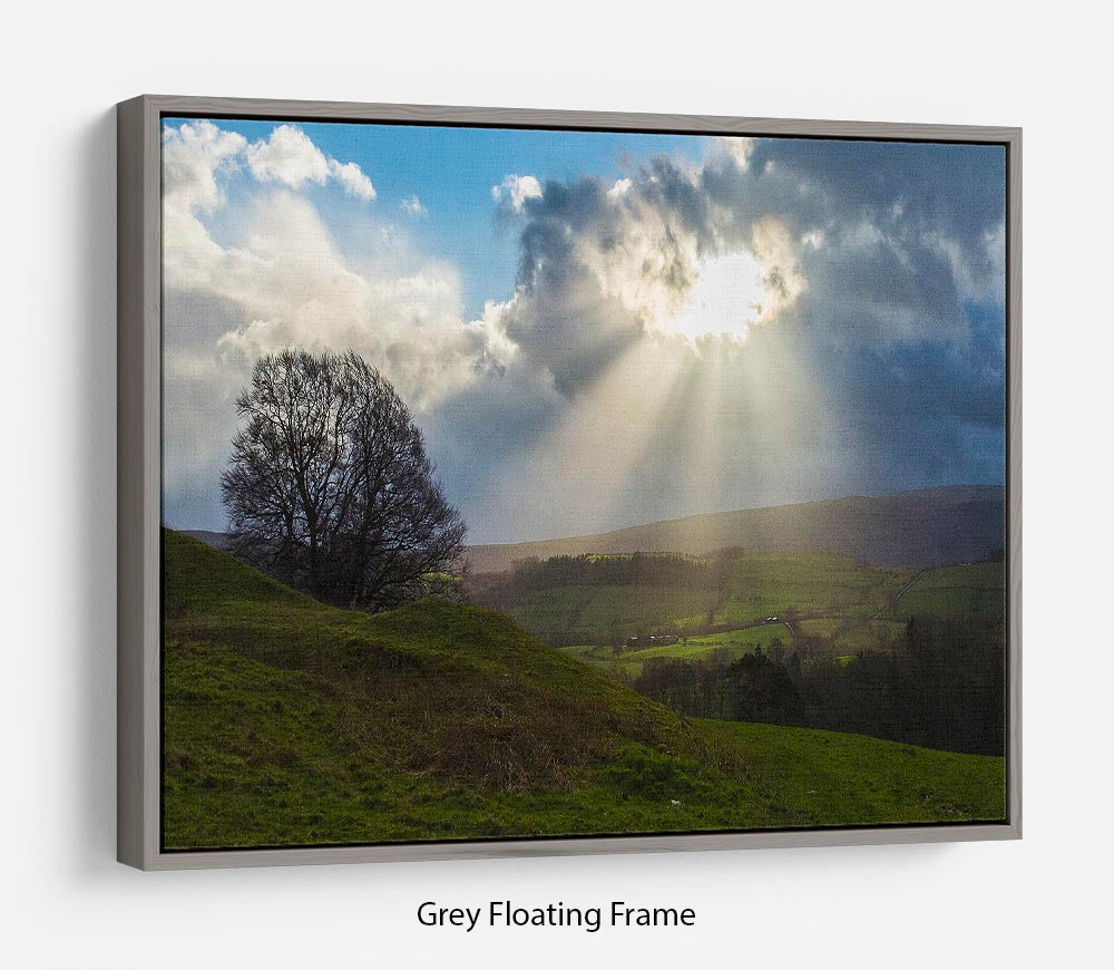 Sunlight on the Lake District Floating Frame Canvas - Canvas Art Rocks - 3