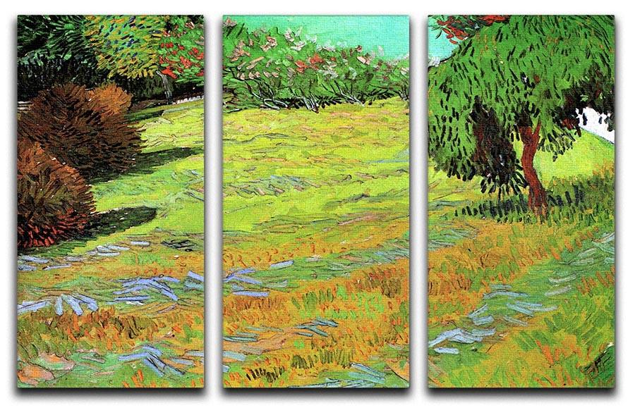 Sunny Lawn in a Public Park by Van Gogh 3 Split Panel Canvas Print - Canvas Art Rocks - 4