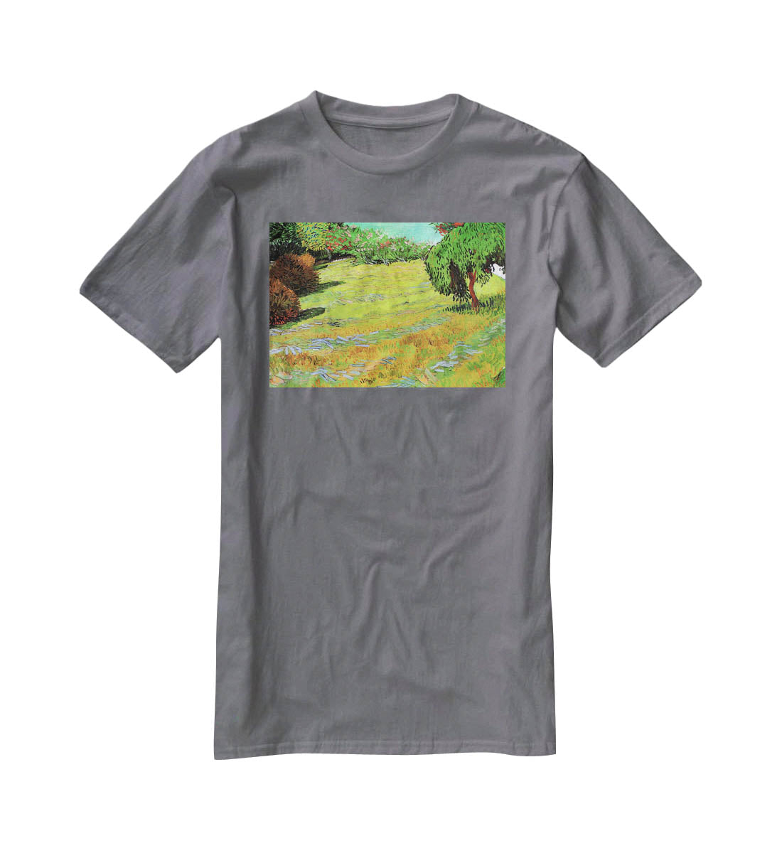 Sunny Lawn in a Public Park by Van Gogh T-Shirt - Canvas Art Rocks - 3