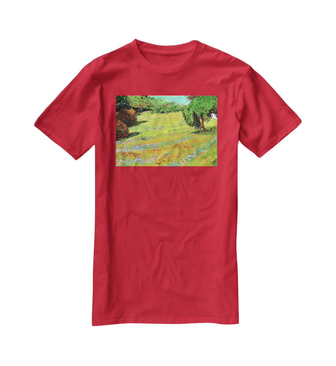 Sunny Lawn in a Public Park by Van Gogh T-Shirt - Canvas Art Rocks - 4
