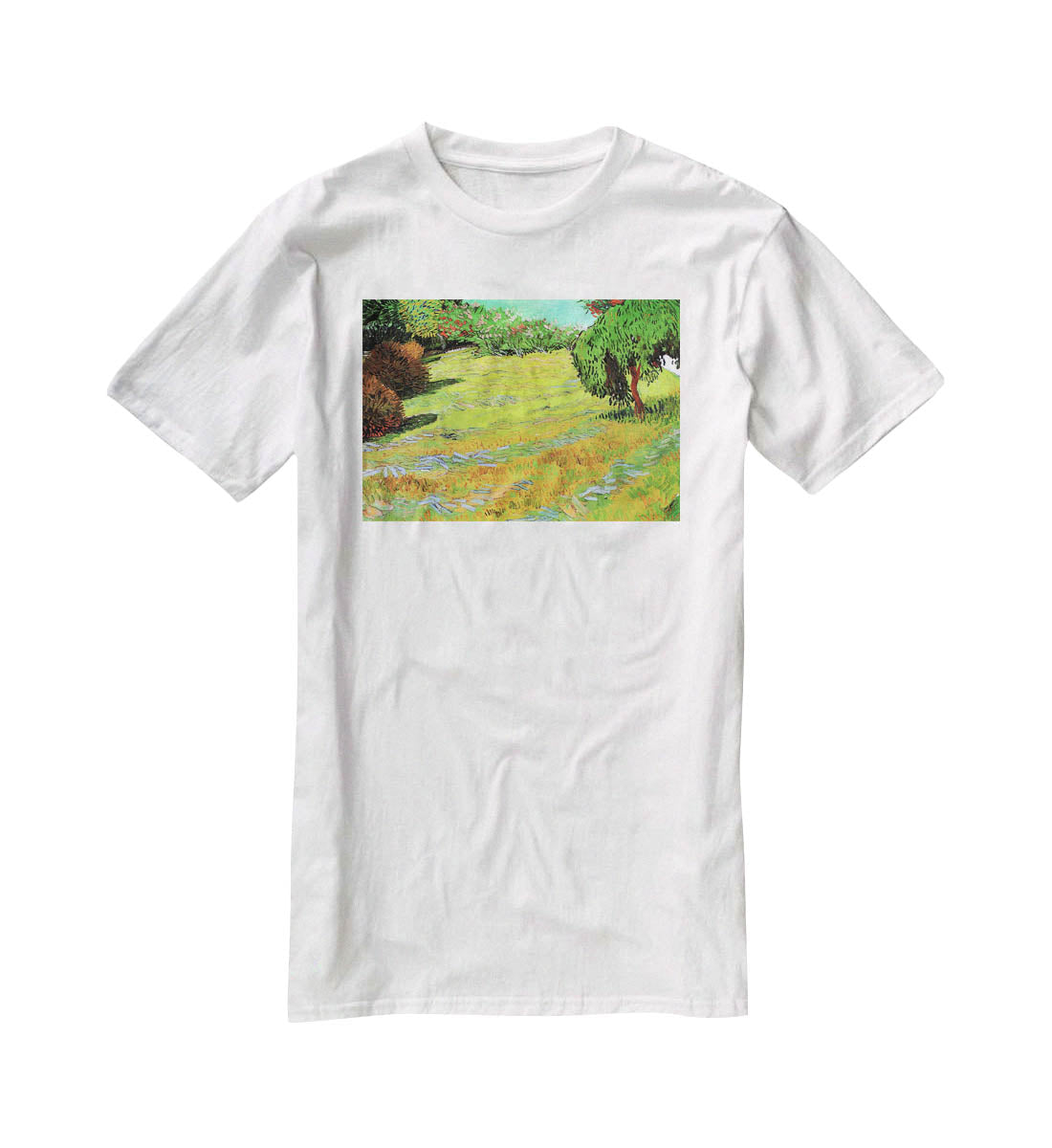 Sunny Lawn in a Public Park by Van Gogh T-Shirt - Canvas Art Rocks - 5