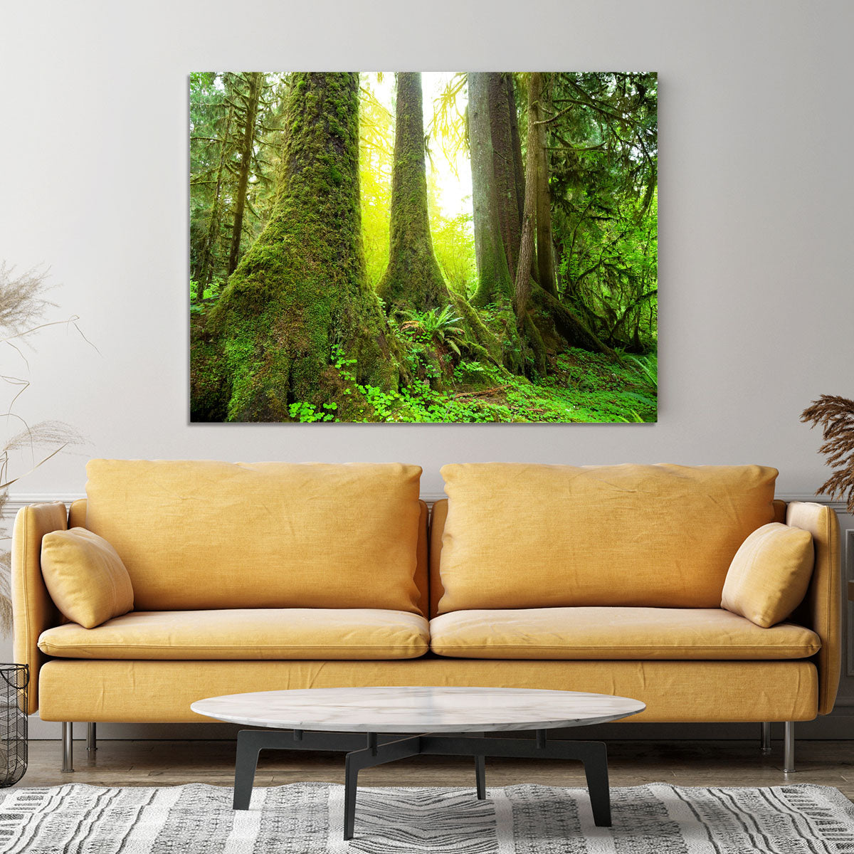 Sunny beams in forest Canvas Print or Poster - Canvas Art Rocks - 4